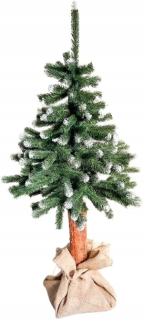 Elegantná umelá vianočná stromček na kmeňi, 150 cm, pokrytá snehom